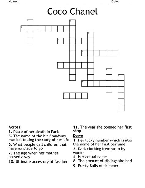 classic chanel fragrance crossword|Chanel perfume crossword.